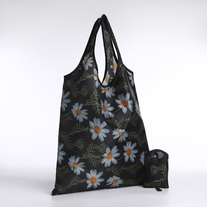 Сумка хозяйственная без застёжки, складная, цвет чёрный Сумка хозяйственная без застёжки, складная, цвет чёрный