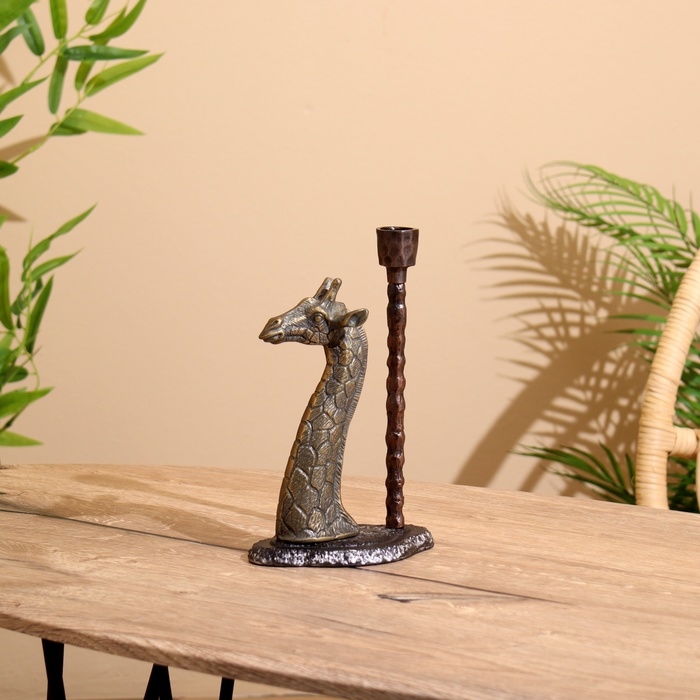 Подсвечник Подсвечник "Жирафик" алюминий 14,5х9,5х24 см