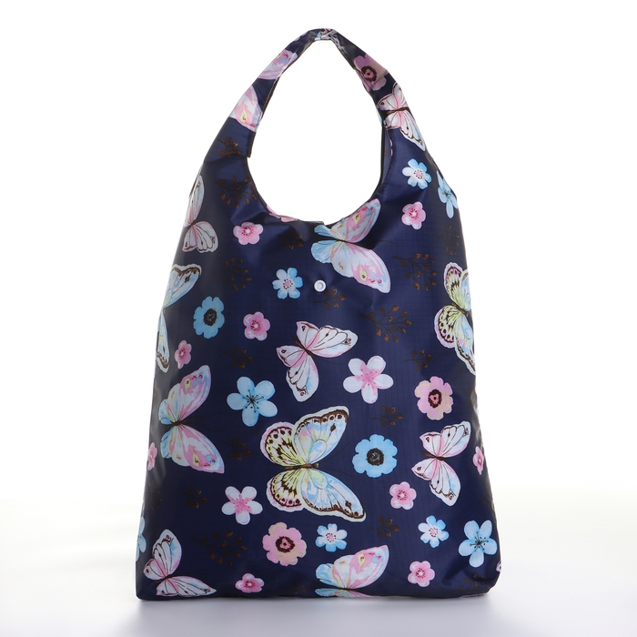 Сумка хозяйственная на кнопке, складная, цвет синий Сумка хозяйственная на кнопке, складная, цвет синий