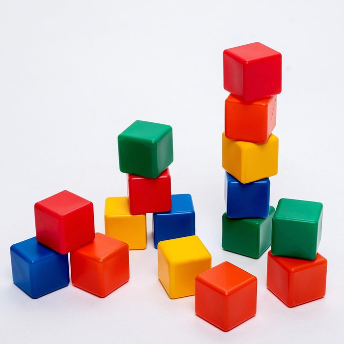 Набор цветных кубиков,16 штук, 6 × 6 см Набор цветных кубиков,16 штук, 6 × 6 см