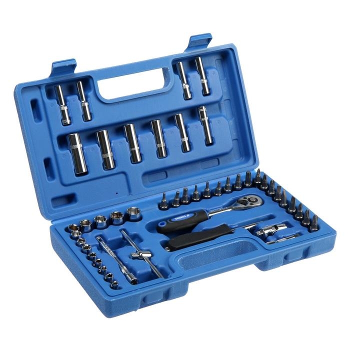 Набор инструментов в кейсе ТУНДРА, автомобильный, CrV, 1/4 Набор инструментов в кейсе ТУНДРА, автомобильный, CrV, 1/4", 47 предметов