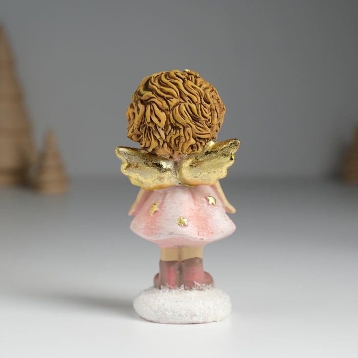 Сувенир полистоун Сувенир полистоун "Ангелочек в розовом платье и фартуке" МИКС 4,5х3,5х9,5 см