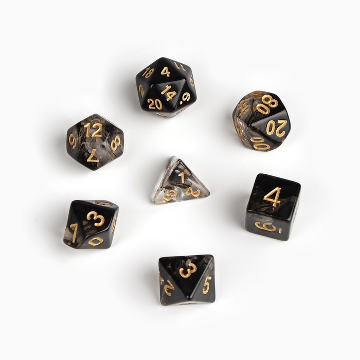 Набор кубиков для D&D (Dungeons and Dragons, ДнД), серия: D&D,  Набор кубиков для D&D (Dungeons and Dragons, ДнД), серия: D&D, "Время игры. Туман", 7 шт