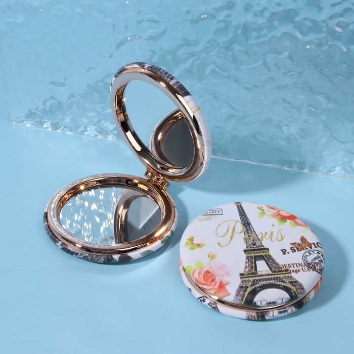 Зеркало складное «Париж», d = 7,5 см, с увеличением, искусственная кожа, рисунок МИКС Зеркало складное «Париж», d = 7,5 см, с увеличением, искусственная кожа, рисунок МИКС
