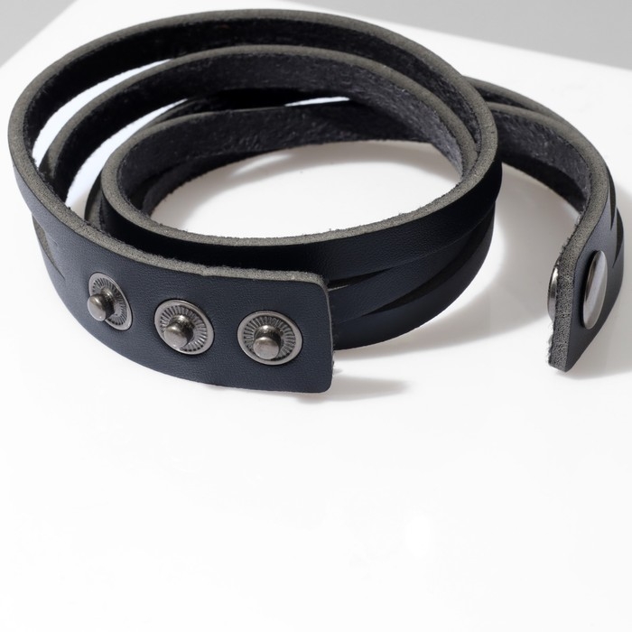 Браслет унисекс «Резной», цвет чёрный с чернёным серебром, 44 см