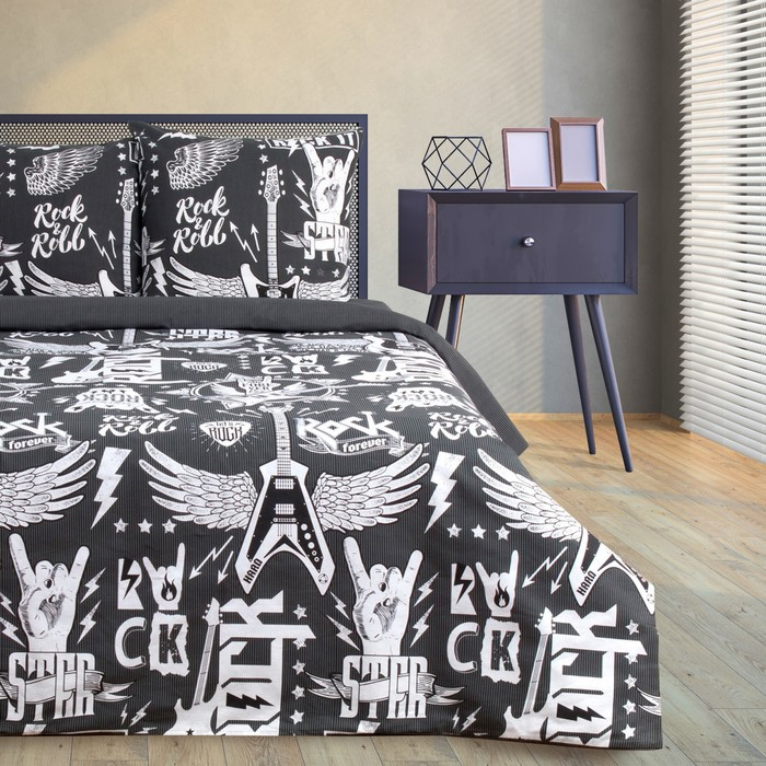 Постельное бельё Постельное бельё "Этель" 2 сп Rock&Roll 175*215 см, 200*220 см, 70*70 см -2 шт,100% хл, бязь 125 г/м2
