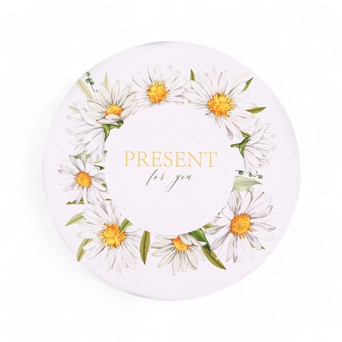 Набор шляпных коробок для цветов 5 в 1, упаковка подарочная, «Ромашки», 16 х 14 см - 22 х 19,5 см