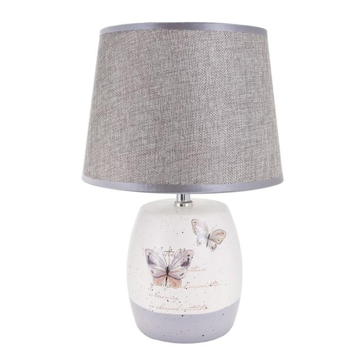 Лампа настольная  Лампа настольная "Бабочки" 1xE14 40вт белый-серый 24х24х33 см RISALUX