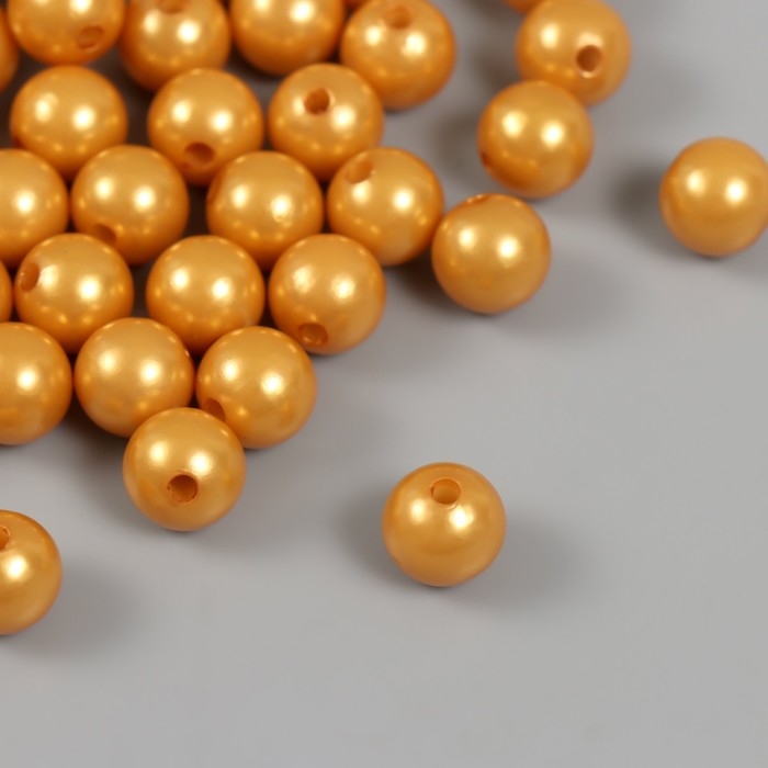 Набор бусин Набор бусин "Жемчуг" d 12 мм, 250 гр, тёмно-бежевый