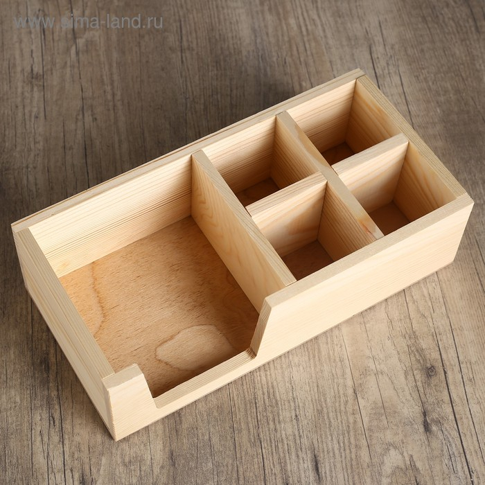 Подставка Подставка "Прямоугольник" из СОСНЫ, с 5ю отсеками, 15×30×8.5 см