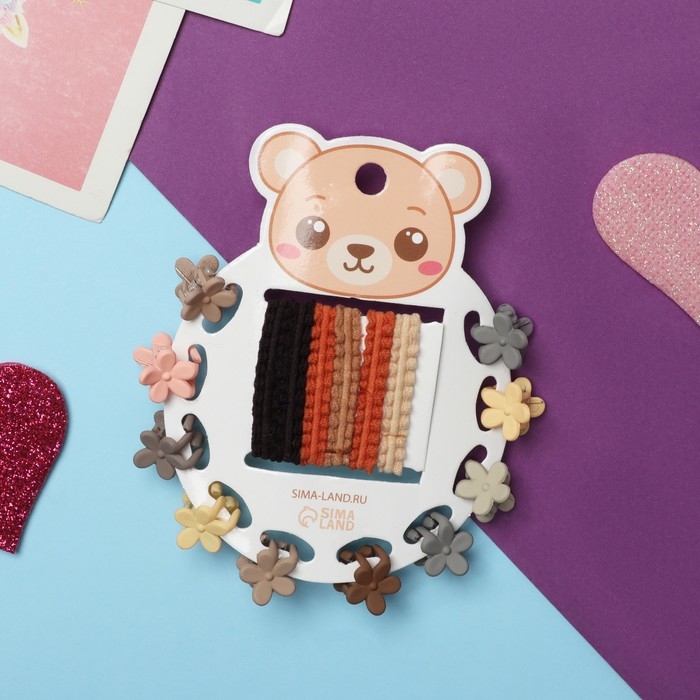 Набор для волос Набор для волос "Солнышко" (6 резинок,10 крабиков) цветочки мини