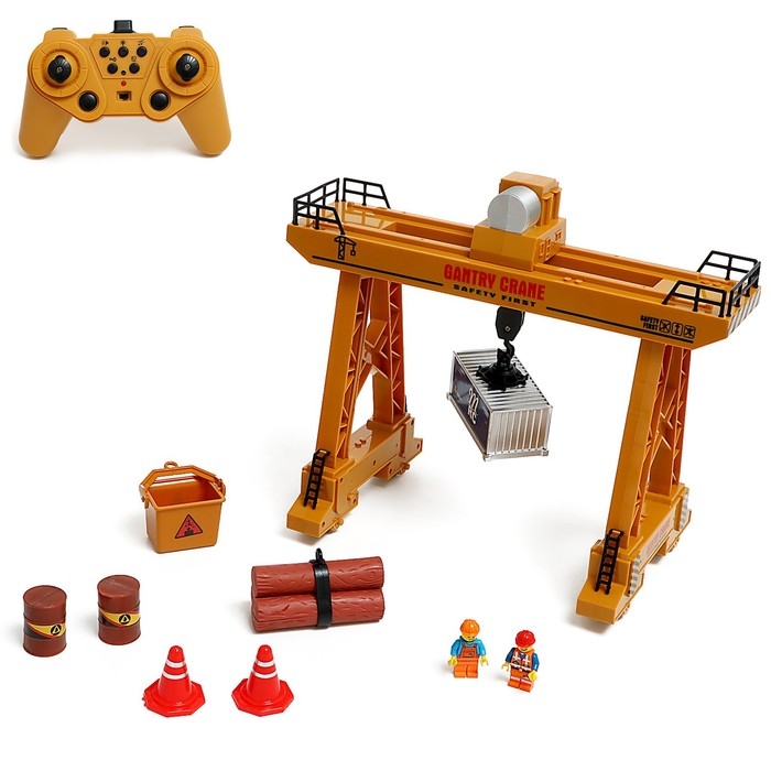 Кран на радиоуправлении «Козловой», работает от аккумулятора Кран на радиоуправлении «Козловой», работает от аккумулятора