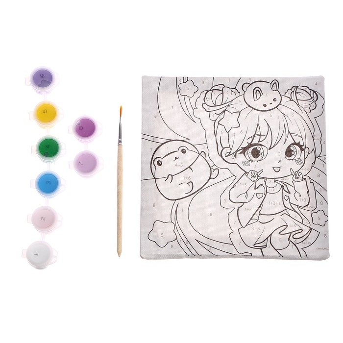 Картина по номерам для детей «Зеленоглазая девочка», 15 х 15 см Картина по номерам для детей «Зеленоглазая девочка», 15 х 15 см