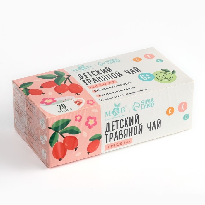 Детский травяной чай M&B, шиповник , 6+ мес, 20 п Детский травяной чай M&B, шиповник , 6+ мес, 20 п