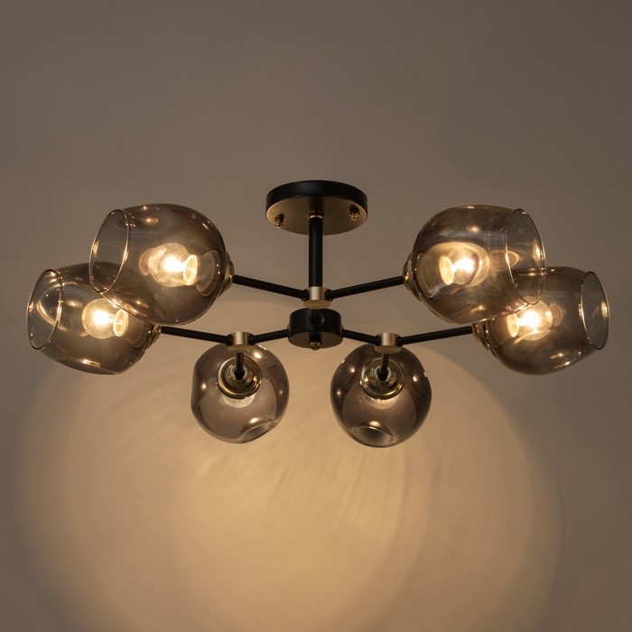 Люстра Люстра "Молекула" 6хЕ27 40Вт черно-золотой 75х75х36 см