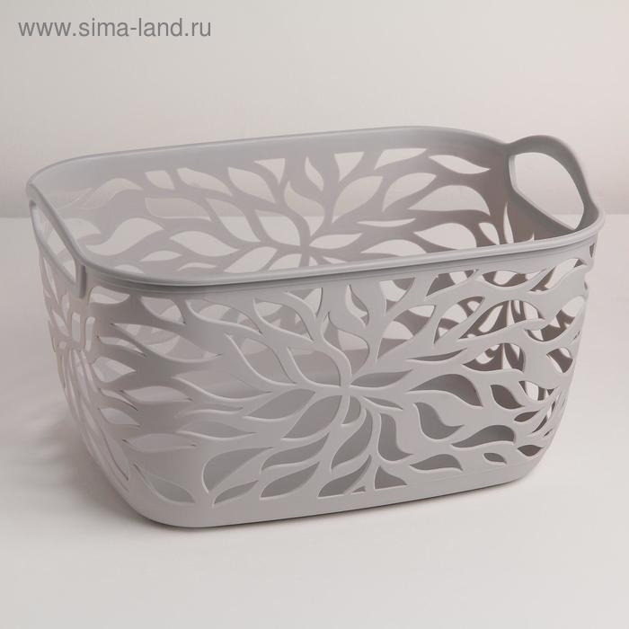 Корзина для хранения «Листья», пластик, 29,5×21,5×16 см, цвет МИКС Корзина для хранения «Листья», пластик, 29,5×21,5×16 см, цвет МИКС