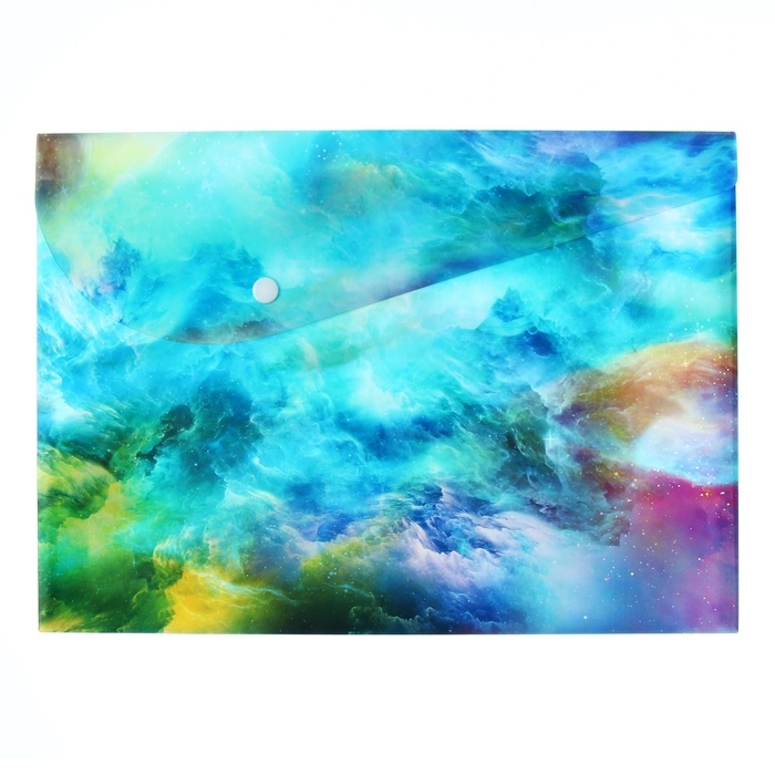 Папка-конверт Папка-конверт "Космос" на кнопке А4, 350 мкр, 3D