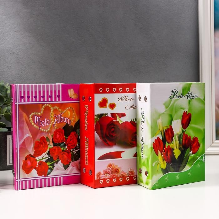 Фотоальбом на 100 фото 10х15 см  Фотоальбом на 100 фото 10х15 см "Яркость лета" 16,5х13,5х5,5 см МИКС