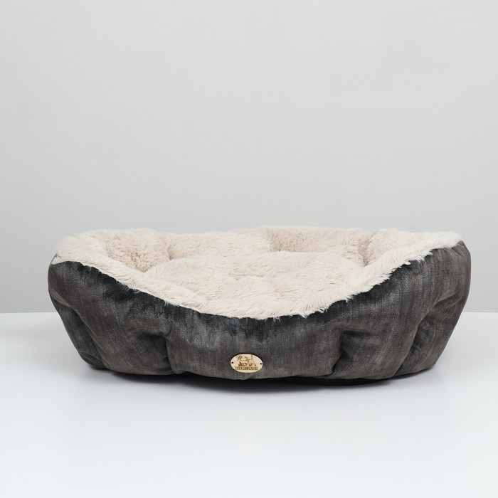 Лежанка-транформер, велюр + иск. мех, 60 х 50 х 15 см, микс Лежанка-транформер, велюр + иск. мех, 60 х 50 х 15 см, микс