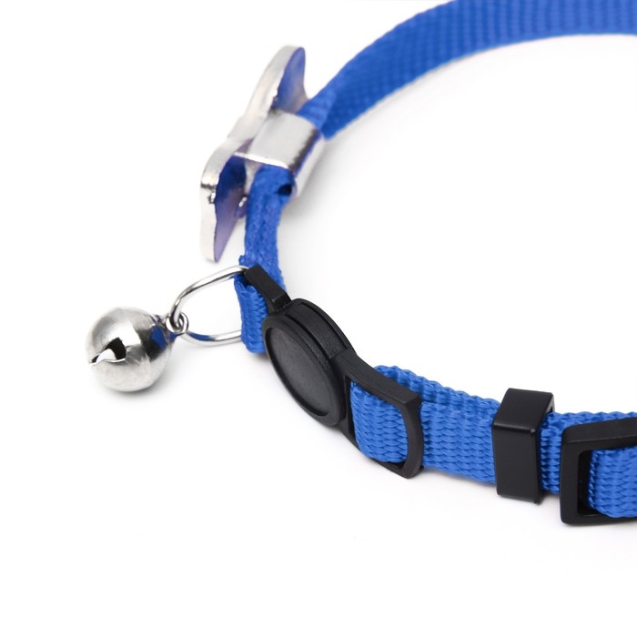 Ошейник кошачий Ошейник кошачий "Бантик" со стразами, 30 х 1 см, синий