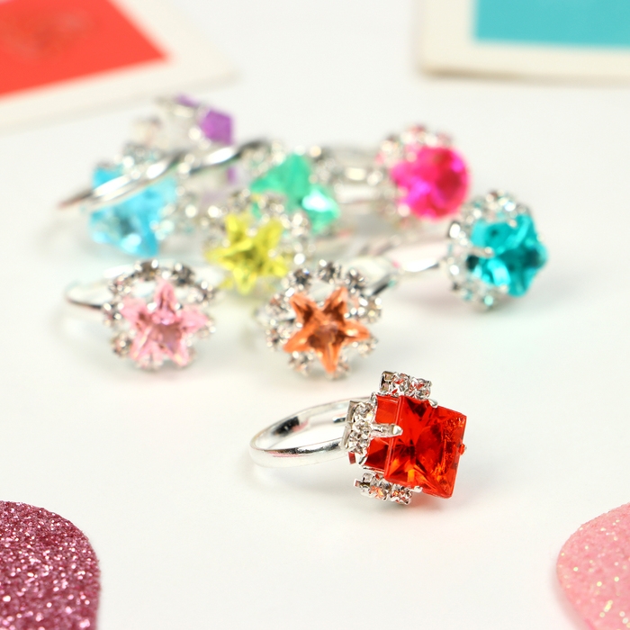 Кольца детские набор 36шт «Выбражулька» геометрия, цвет МИКС, форма МИКС в серебре, б-р Кольца детские набор 36шт «Выбражулька» геометрия, цвет МИКС, форма МИКС в серебре, б-р