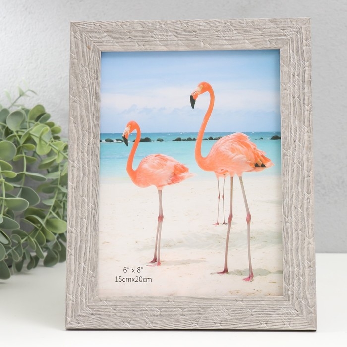 Фоторамка пластик 15х20 см Фоторамка пластик 15х20 см "Ромбы. Текстура дерева" серая 23,5х18,5 см