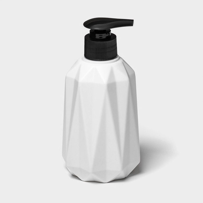 Дозатор для жидкого мыла «Грани», пластик, 350 мл, 7,8×7,8×15,5 см, белый Дозатор для жидкого мыла «Грани», пластик, 350 мл, 7,8×7,8×15,5 см, белый