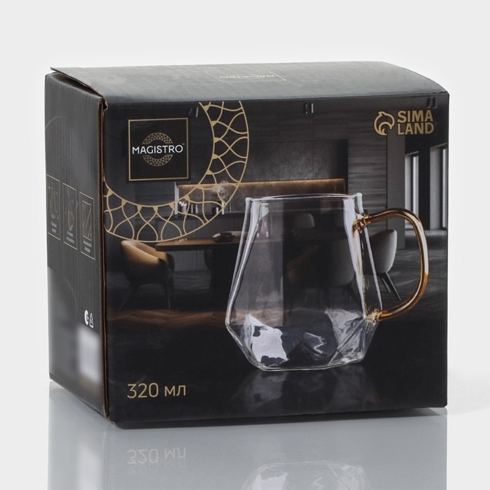 Кружка стеклянная Magistro «Льдинка», 320 мл, 11×9×9,5 см Кружка стеклянная Magistro «Льдинка», 320 мл, 11×9×9,5 см