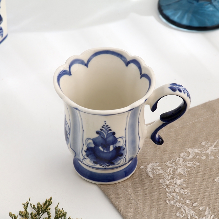 Кружка Кружка "Кофейная", высота 9 см, объём 160 мл, гжель