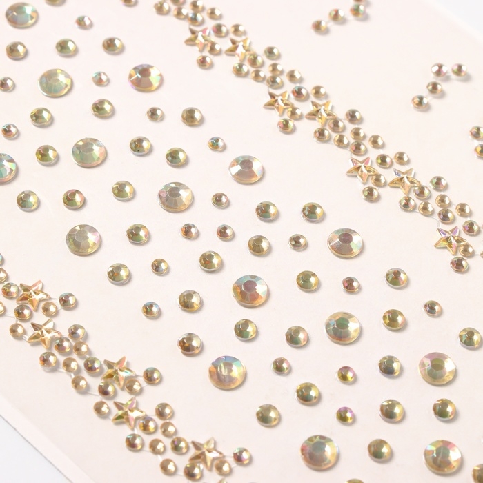 Наклейка пластик стразы Наклейка пластик стразы "Звёздная дорога" золотая 22,5х11,5 см