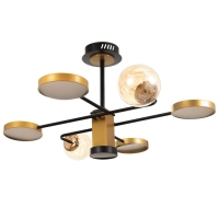 Люстра 1851/7 LED 72Вт 3000-6000К черно-золотой 79х77х43 см BayerLux