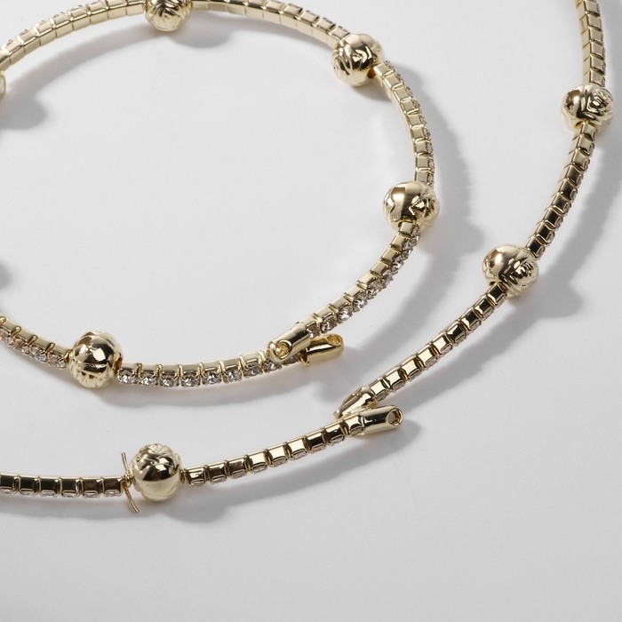 Набор 2 предмета колье, браслет «Ноэль» бусины №6, цвет белый в золоте Набор 2 предмета колье, браслет «Ноэль» бусины №6, цвет белый в золоте