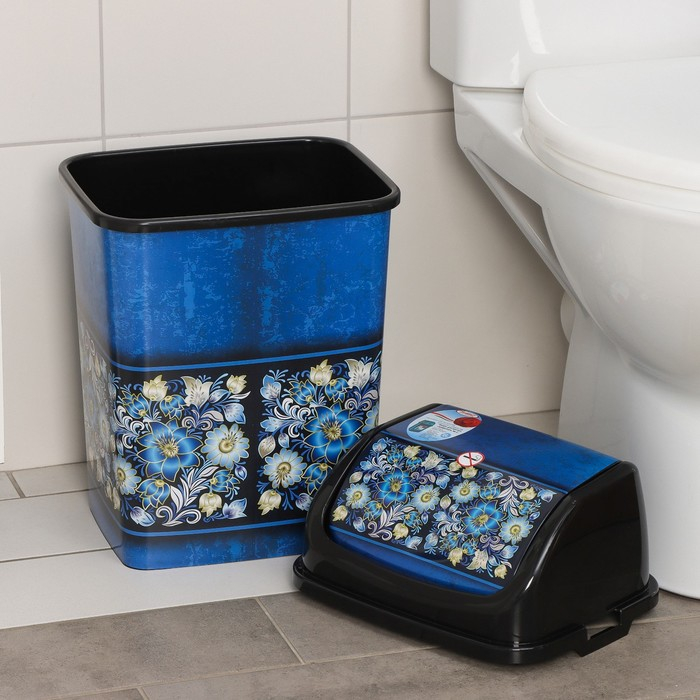 Ведро для мусора «Букет», 18 л, цвет чёрный Ведро для мусора «Букет», 18 л, цвет чёрный