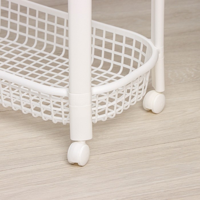 Этажерка напольная 4-х секционная, на колёсах, цвет белый Этажерка напольная 4-х секционная, на колёсах, цвет белый