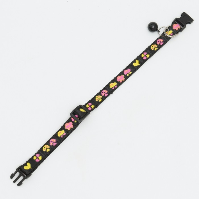 Ошейник двухслойный с фастексом Ошейник двухслойный с фастексом "Грибы" 30 х 1 см, чёрный