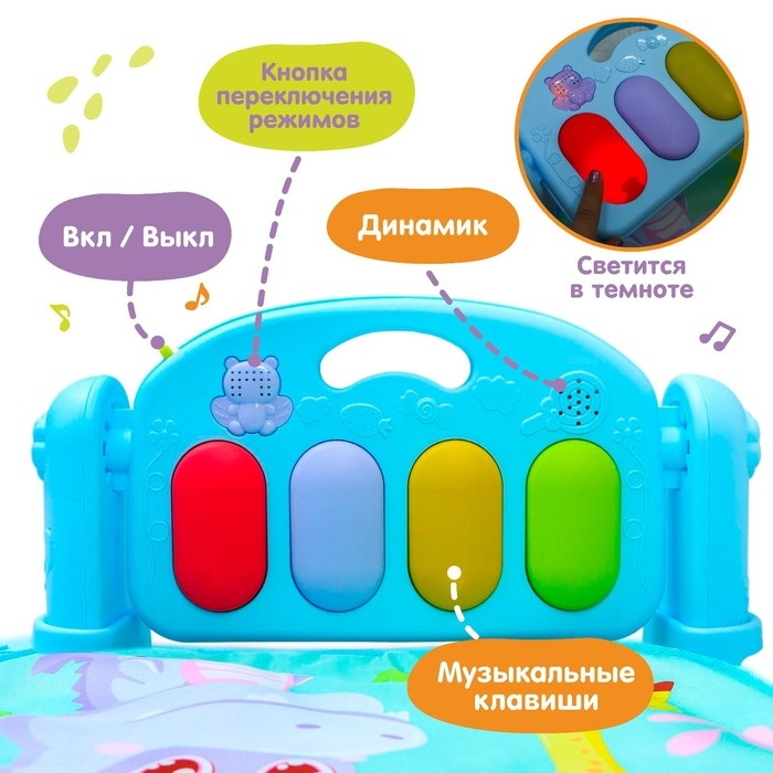 Развивающий музкальный коврик «Счастливые малыши», 73х48 см. Развивающий музкальный коврик «Счастливые малыши», 73х48 см.