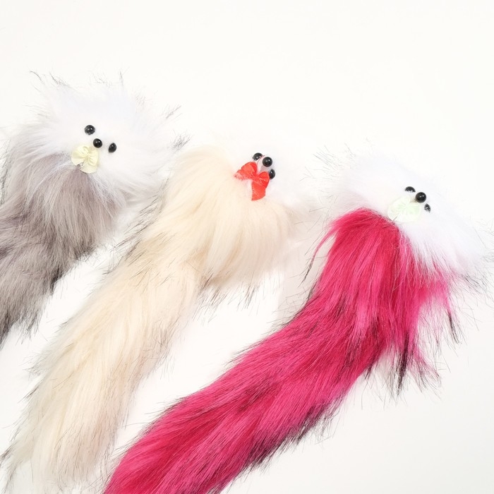 Мышь из искусственного меха, до 24 см с хвостом, микс цветов Мышь из искусственного меха, до 24 см с хвостом, микс цветов