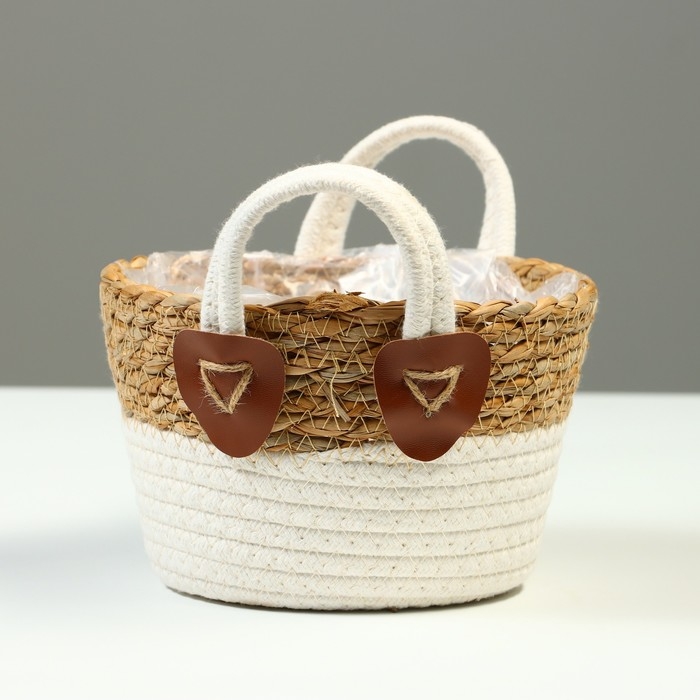 Корзина плетеная, рогоз, 19 x 12 x 14 см Корзина плетеная, рогоз, 19 x 12 x 14 см