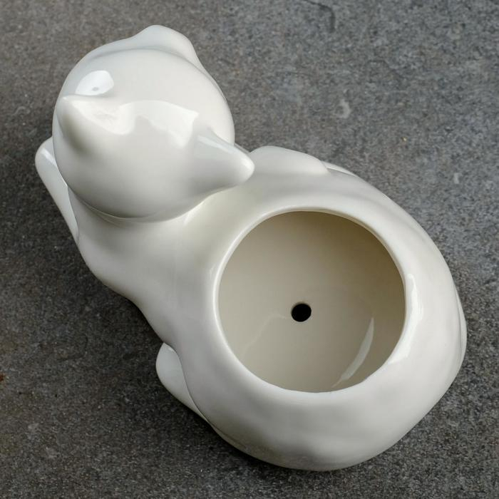 Горшок Горшок "Котенок" белый, 13х10,5х12,5см