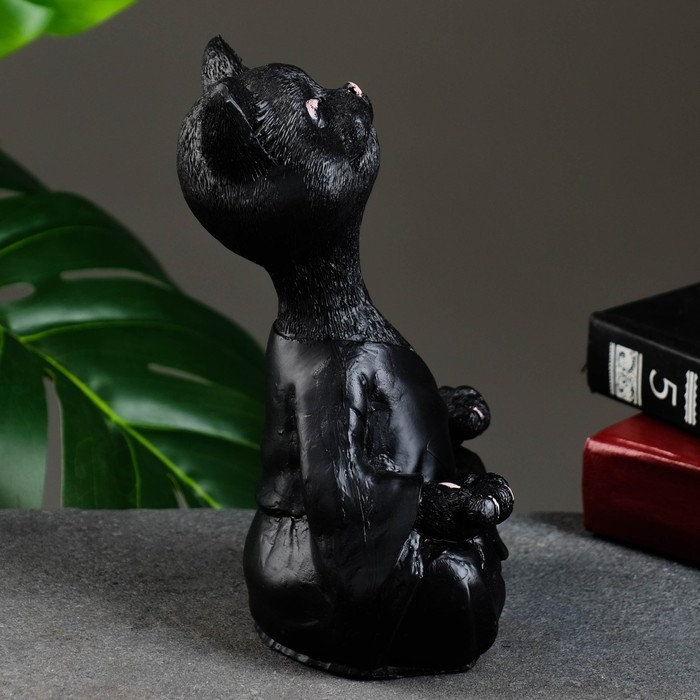 Фигура  Фигура "Кошка йог" черная, 11х23х6см