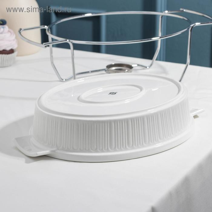 Мармит из жаропрочной керамики овальный Magistro «Бланш», 1,97 л, 38×23×17 см Мармит из жаропрочной керамики овальный Magistro «Бланш», 1,97 л, 38×23×17 см