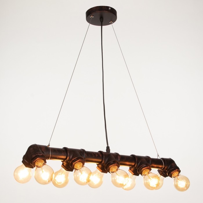 Подвес "Тубо" 10хЕ27 40Вт черный-медь 7х5х7-127см BayerLux