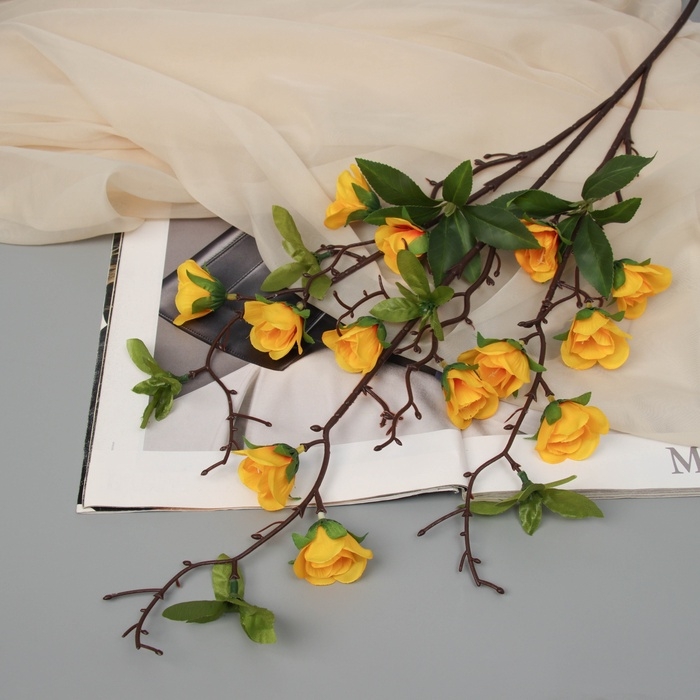 Цветы искусственные Цветы искусственные "Роза мини карнавал" 70х4 см, жёлтый