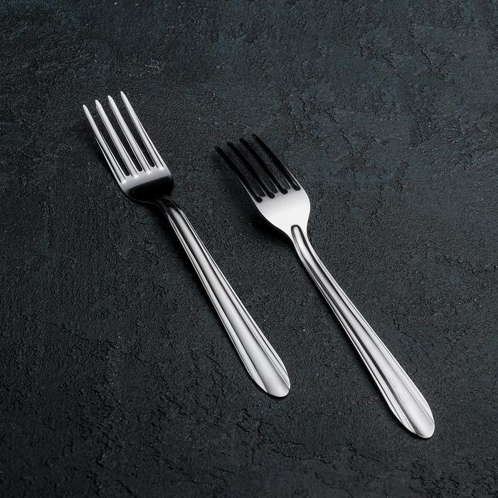 Вилка столовая &laquo;Мираж&raquo;, h=19 см, толщина 0.8 мм, цвет серебряный