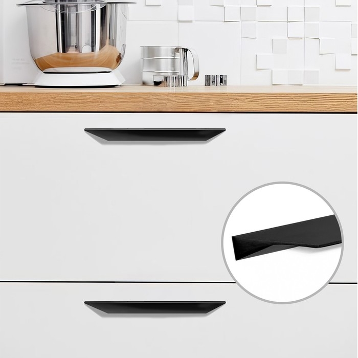 Ручка мебельная CAPPIO, м/о=160 мм, длина 250 мм, цвет черный Ручка мебельная CAPPIO, м/о=160 мм, длина 250 мм, цвет черный