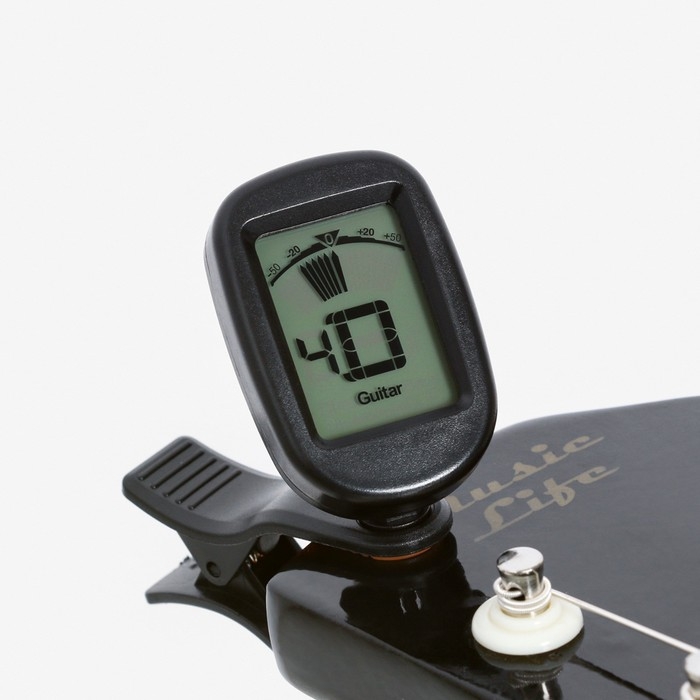 Тюнер для настройки гитары Music Life, прищепка, черный Тюнер для настройки гитары Music Life, прищепка, черный