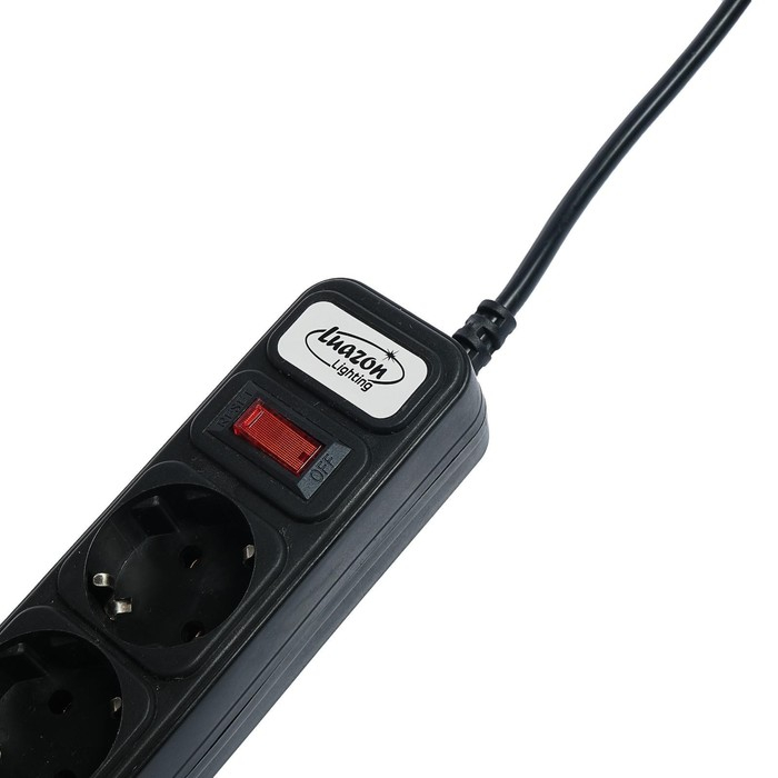 Сетевой фильтр Luazon Lighting, 5 розеток, 1.8 м, 2200 Вт, 3 х 0.75 мм2, 10 А, 220 В, черный Сетевой фильтр Luazon Lighting, 5 розеток, 1.8 м, 2200 Вт, 3 х 0.75 мм2, 10 А, 220 В, черный