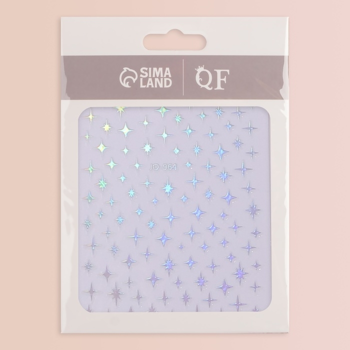 Наклейки для ногтей «Звезда», объёмные, металлизированные, цвет серебристый Наклейки для ногтей «Звезда», объёмные, металлизированные, цвет серебристый