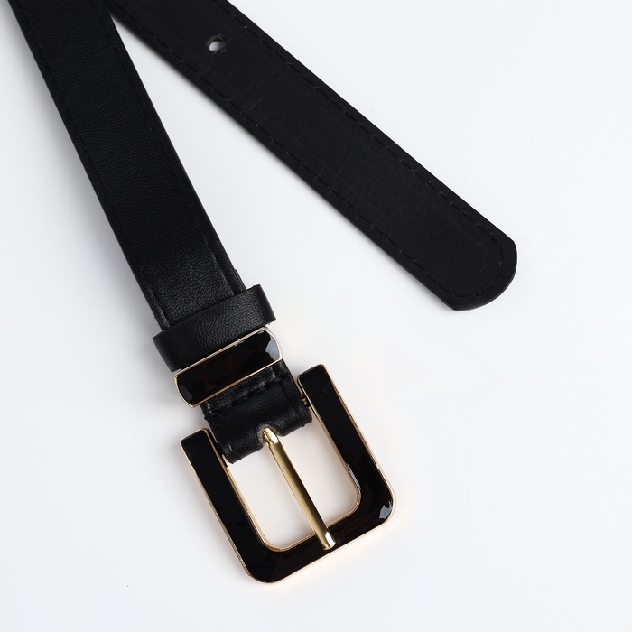 Ремень женский, ширина 2,3 см, пряжка металл, цвет чёрный Ремень женский, ширина 2,3 см, пряжка металл, цвет чёрный