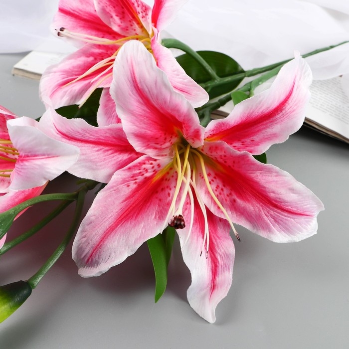 Цветы искусственные Цветы искусственные "Лилия галант" d-13 см 66 см, розовый